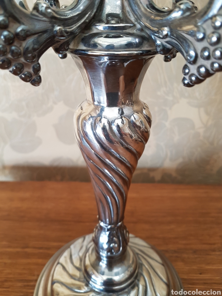 Antig&uuml;edades: Candelabro de alpaca - Foto 2