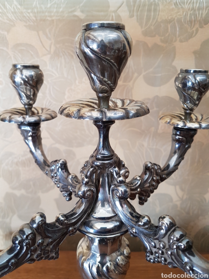 Antig&uuml;edades: Candelabro de alpaca - Foto 3