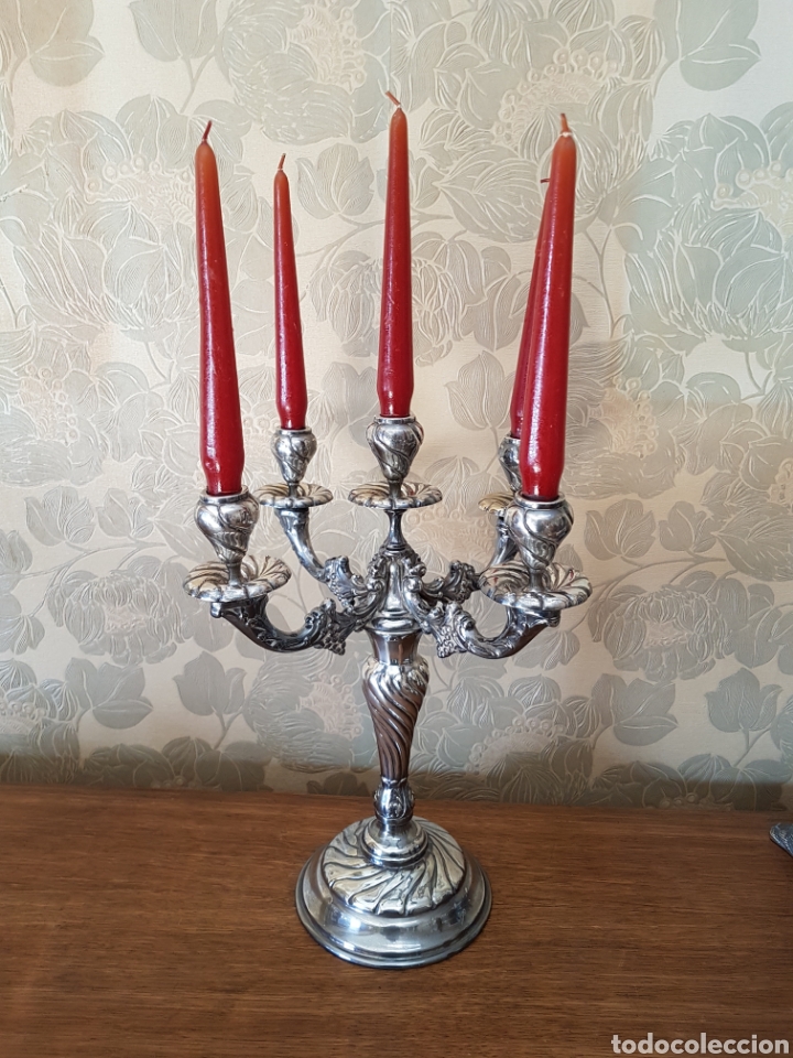 Antig&uuml;edades: Candelabro de alpaca - Foto 4