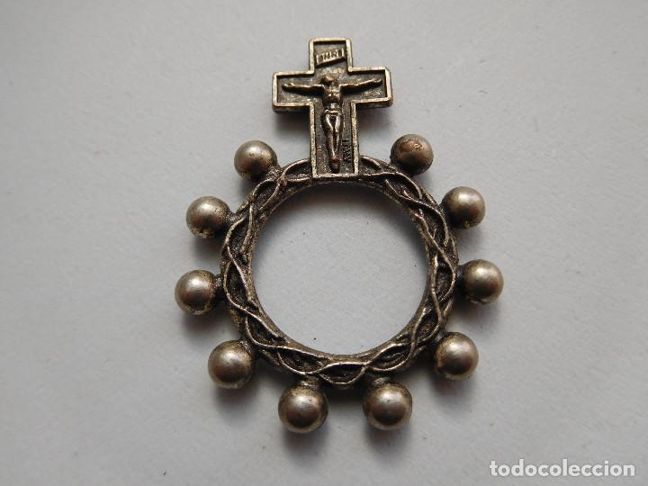 Antig&uuml;edades: Rosario antiguo de cobre plateado - Foto 2