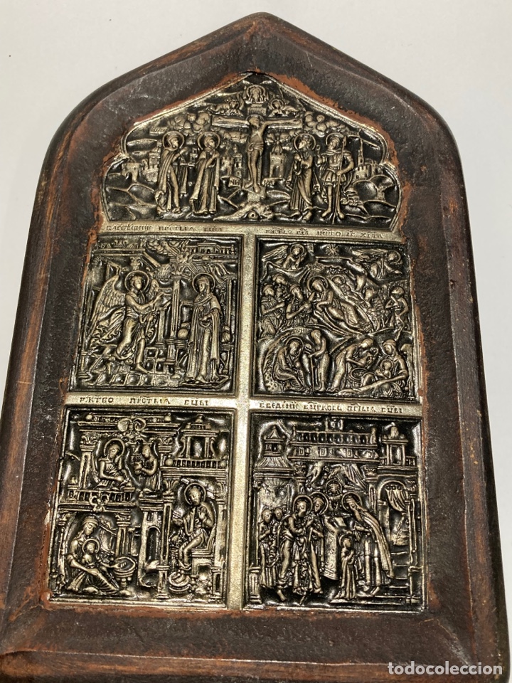 Antig&uuml;edades: Cuadrito con representaci&oacute;n vida de Cristo 18x12cm - Foto 2