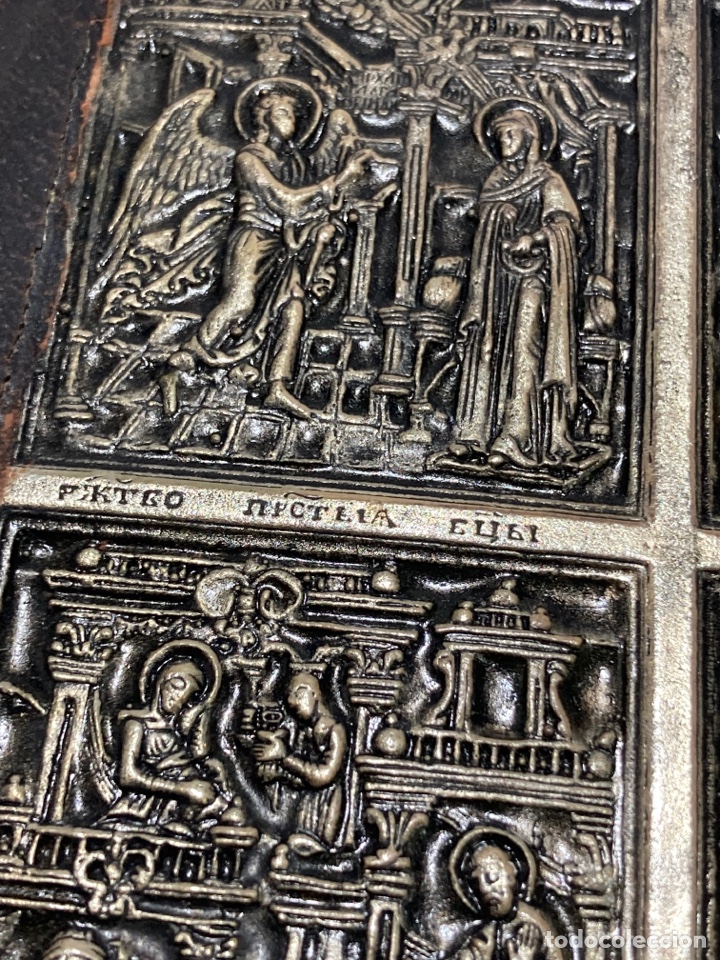 Antig&uuml;edades: Cuadrito con representaci&oacute;n vida de Cristo 18x12cm - Foto 4