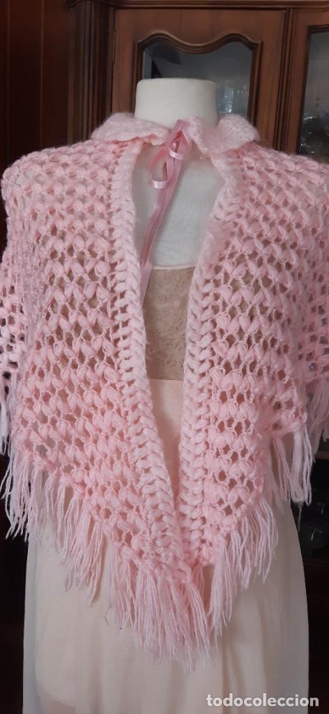 antigua toquilla pequeña de lana de crochet hec - Compra venta en