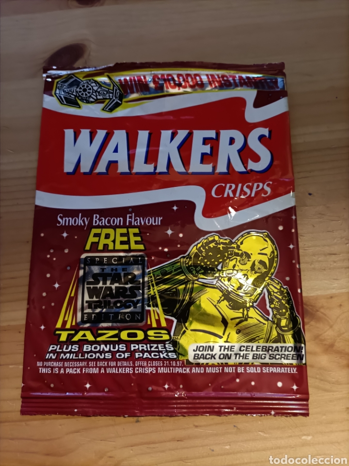 Antig&uuml;edades: Star Wars Envoltorio patatillas Walkers tazos