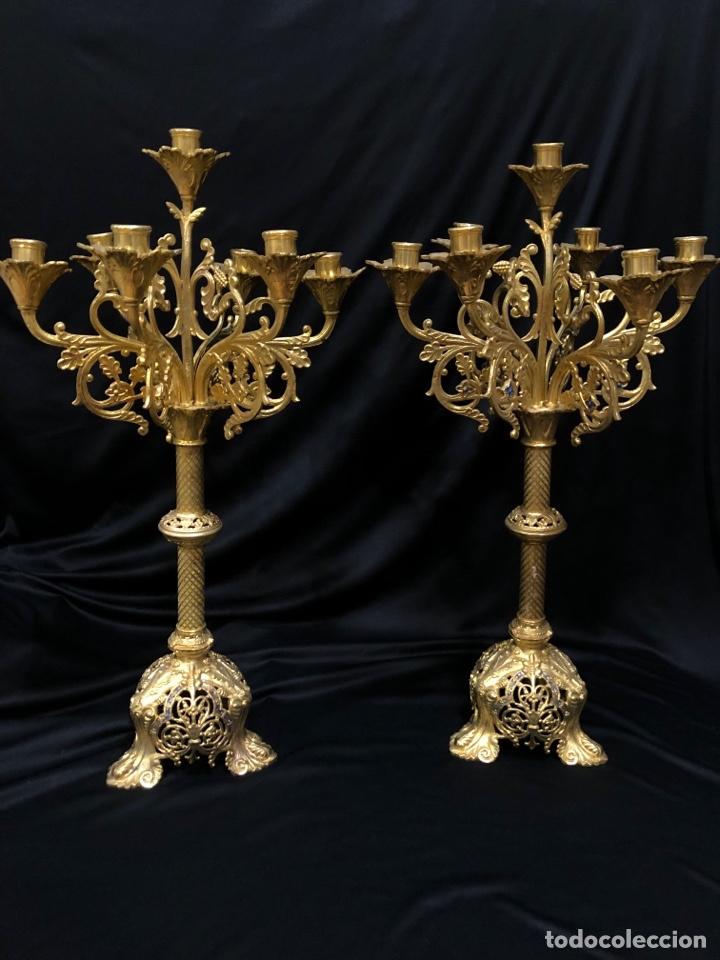 Antig&uuml;edades: Pareja de candelabros - Foto 1