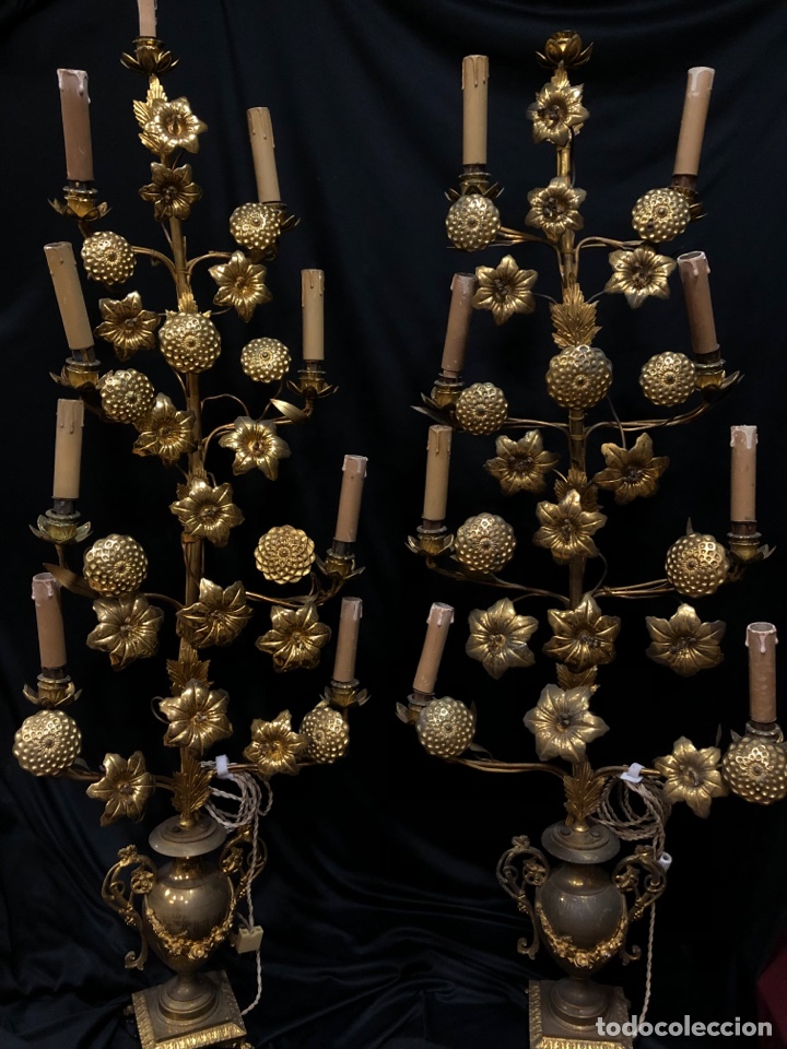 Antig&uuml;edades: Gran pareja de candelabros - Foto 2