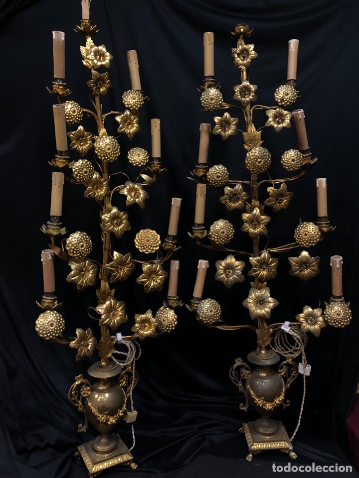 Antig&uuml;edades: Gran pareja de candelabros - Foto 1