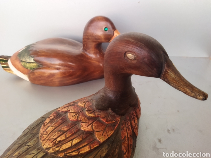 Antig&uuml;edades: Par de antiguos patos de madera - Foto 2