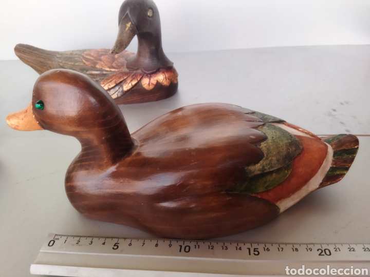 Antig&uuml;edades: Par de antiguos patos de madera - Foto 7