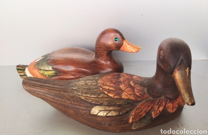 Antig&uuml;edades: Par de antiguos patos de madera - Foto 10