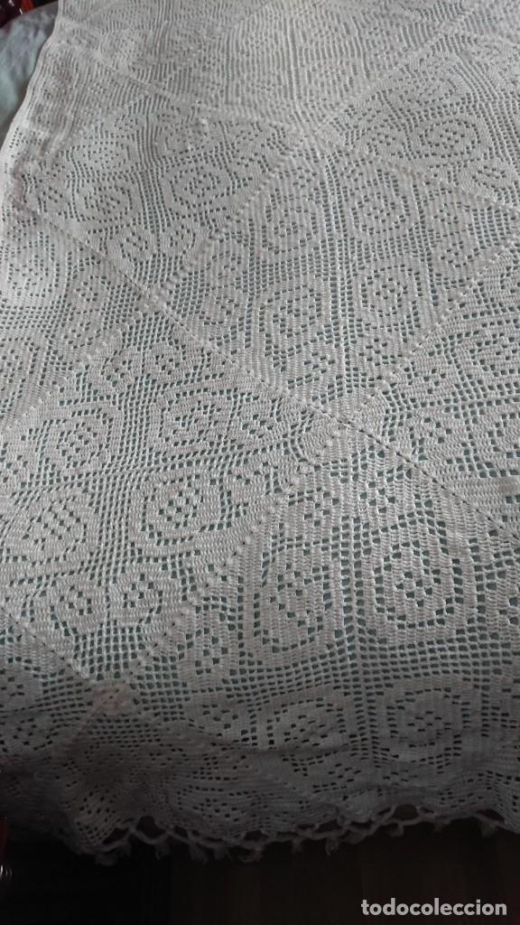 Antig&uuml;edades: CUBRE CAMA, ALGOD&Oacute;N, HECHA A MANO - Foto 7