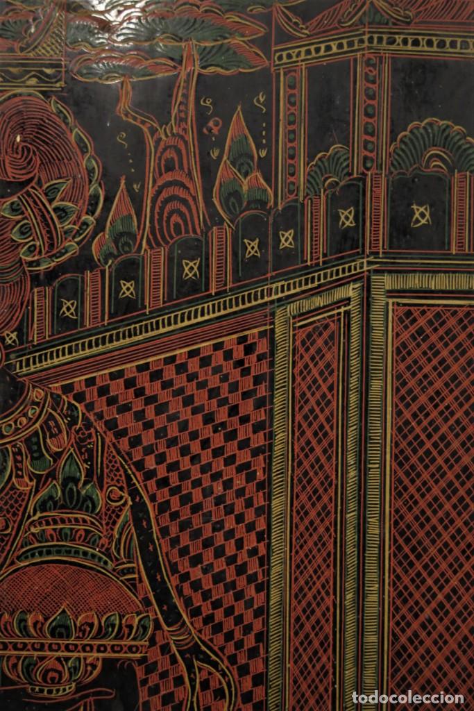 Antig&uuml;edades: PANEL LACADO. INDIA. CA 1900 - Foto 14