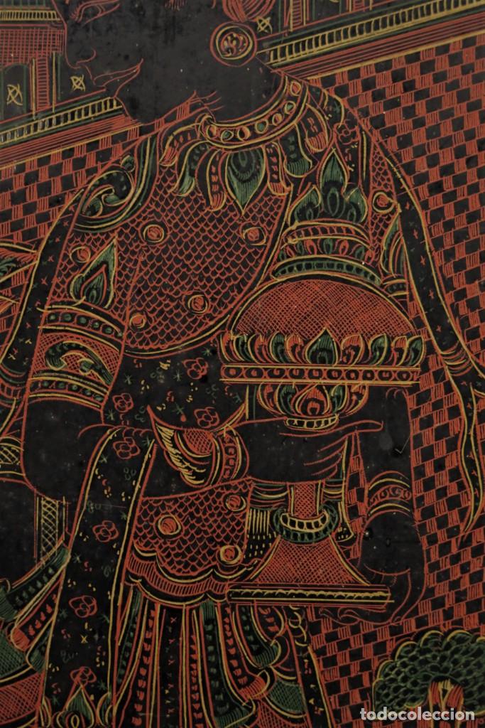 Antig&uuml;edades: PANEL LACADO. INDIA. CA 1900 - Foto 16