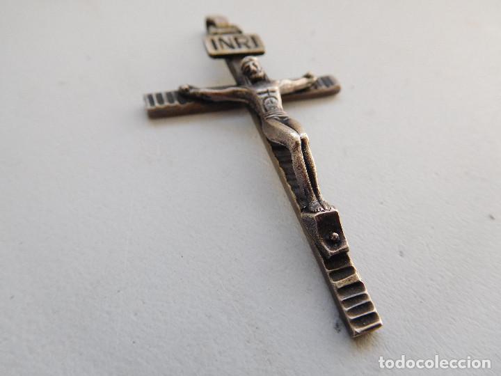 Antig&uuml;edades: Crucifijo antiguo de plata - Foto 2