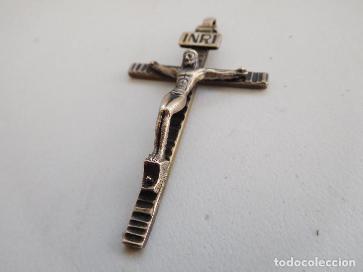 Antig&uuml;edades: Crucifijo antiguo de plata - Foto 3