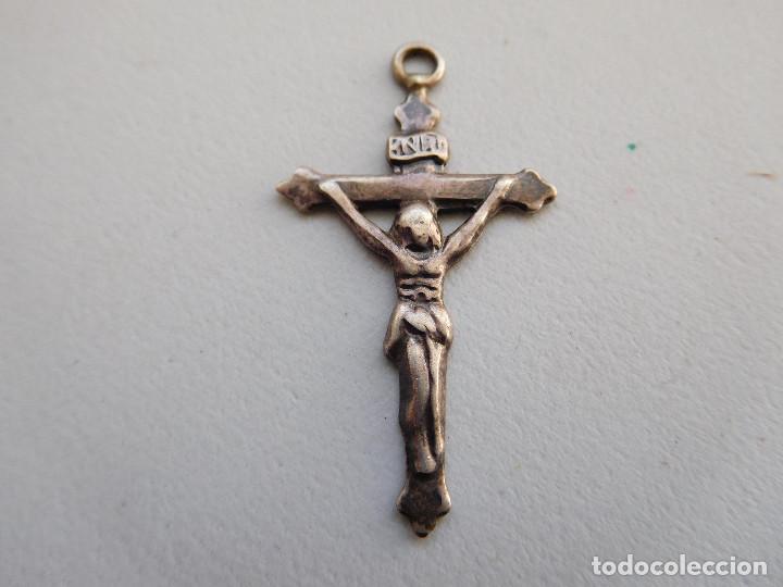 Antig&uuml;edades: Crucifijo antiguo de plata - Foto 1