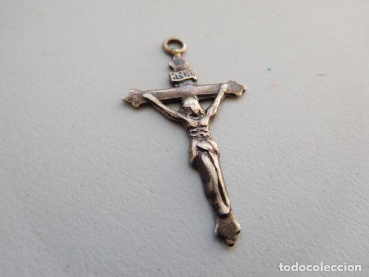 Antig&uuml;edades: Crucifijo antiguo de plata - Foto 2