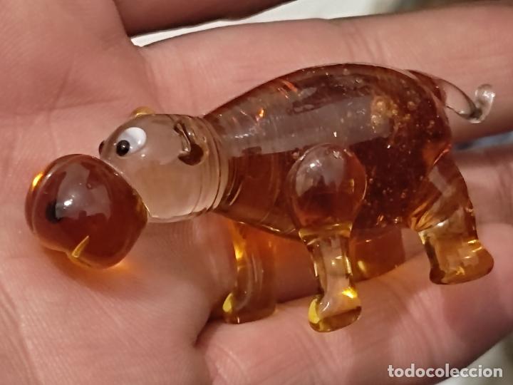 Oggetti Antichi: HIPOPOTAMO CRISTAL FIGURA VINTAGE 7 CMS LARGO APROX