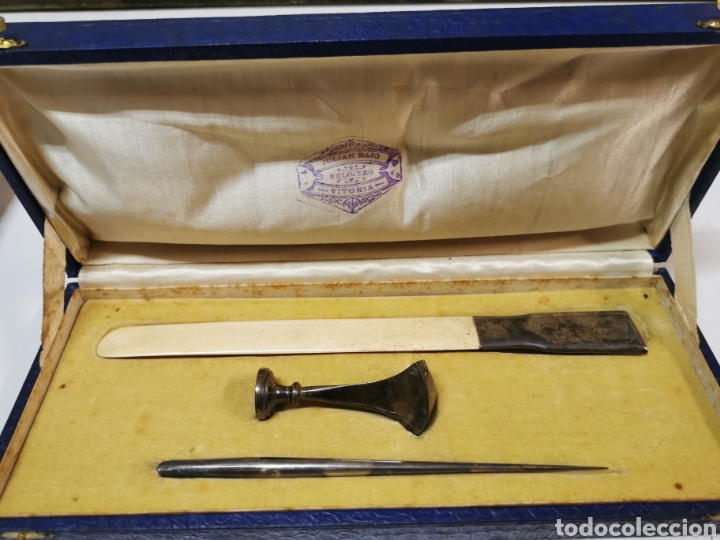 Antig&uuml;edades: Escribania en plata y hueso - Foto 1
