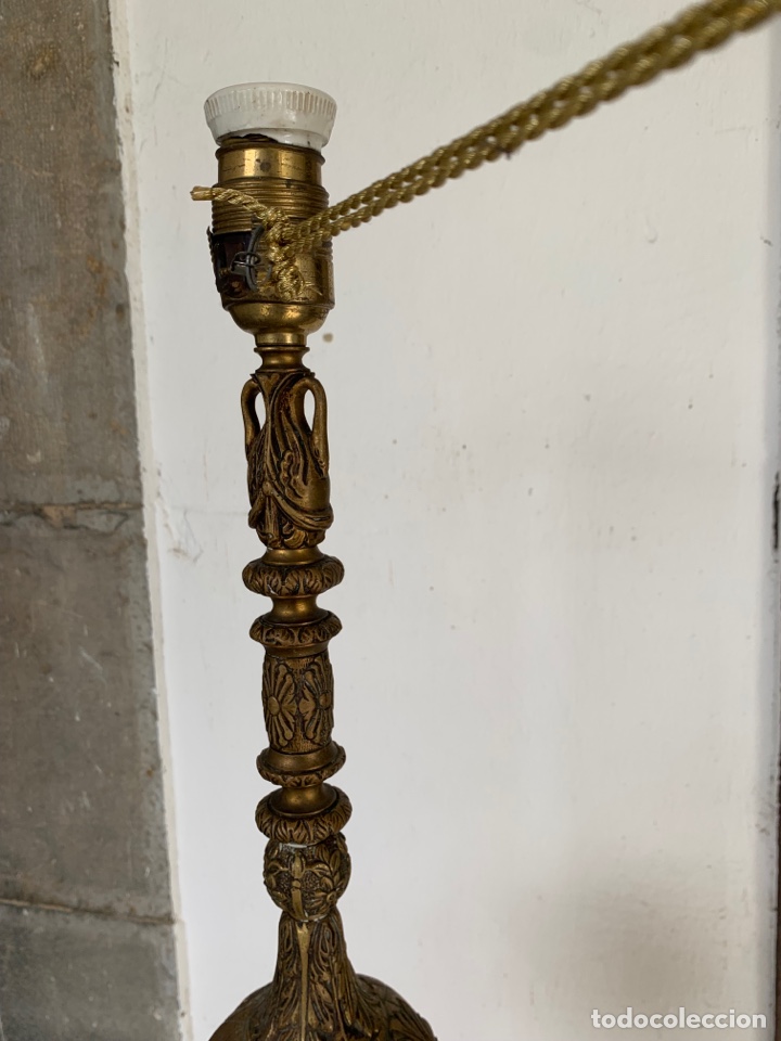 Antig&uuml;edades: L&aacute;mpara modernista de pie de bronce - Foto 5