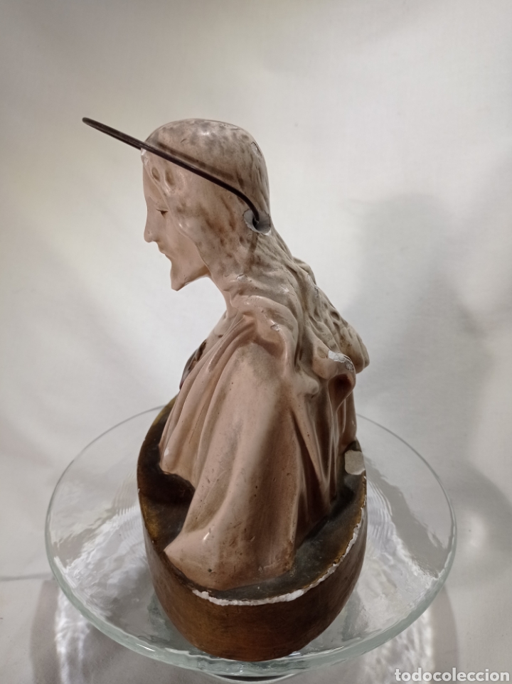 Antig&uuml;edades: ANTIGUO CORAZ&Oacute;N DE JES&Uacute;S DE ESTUCO - Foto 4