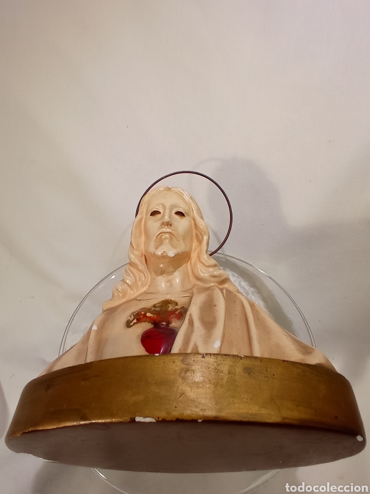 Antig&uuml;edades: ANTIGUO CORAZ&Oacute;N DE JES&Uacute;S DE ESTUCO - Foto 8