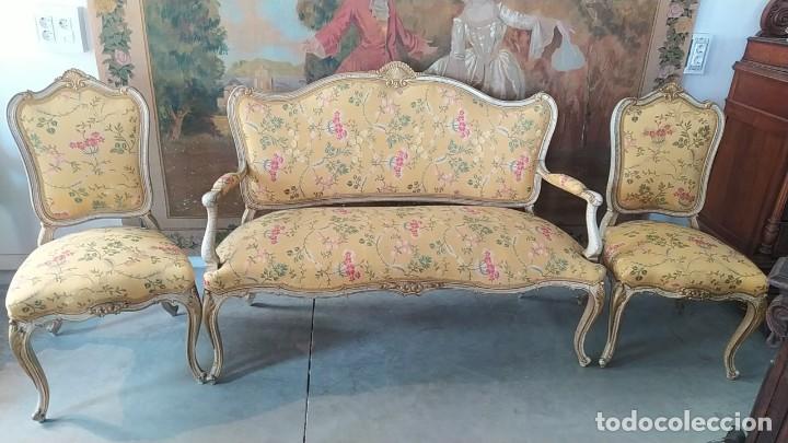 tresillo (sofá + 2 sillas) estilo louis xv. tap - Buy Antique sofas on  todocoleccion