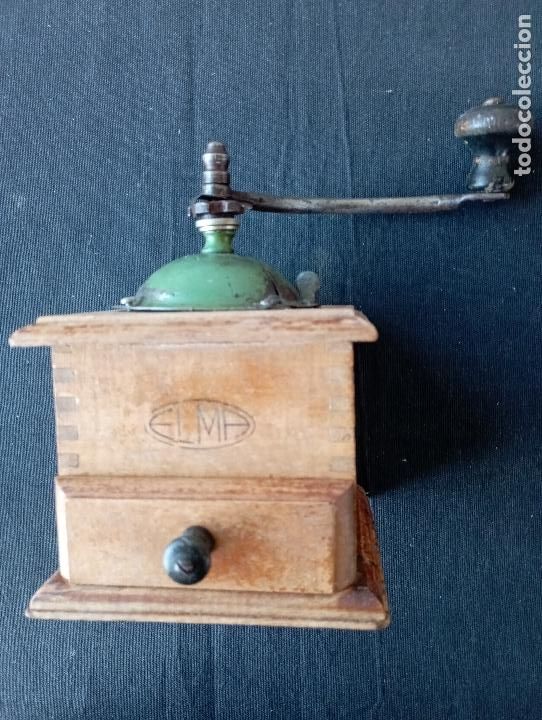 Oggetti Antichi: Antiguo Molinillo de caf&eacute; Marca Elma de madera.