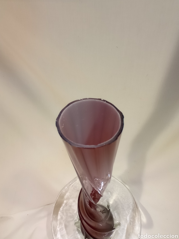 Antig&uuml;edades: VIOLETERO DE VIDRIO DOBLADO - Foto 4