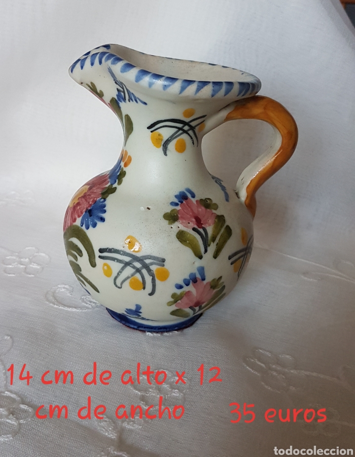 Antig&uuml;edades: Jarra de Talavera. Pintada a mano. - Foto 2
