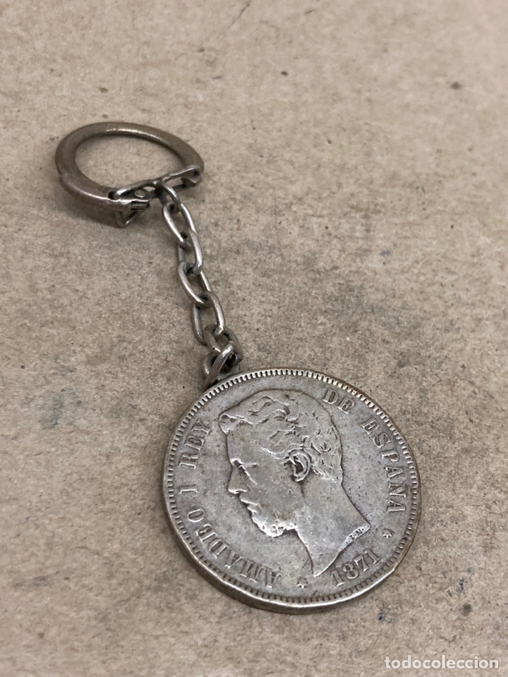 Antig&uuml;edades: Llavero de plata moneda 1871 - Foto 2
