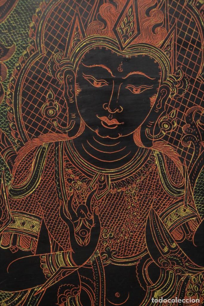 Antig&uuml;edades: PANEL DIOSA LACADO. INDIA. CA 1900 - Foto 11