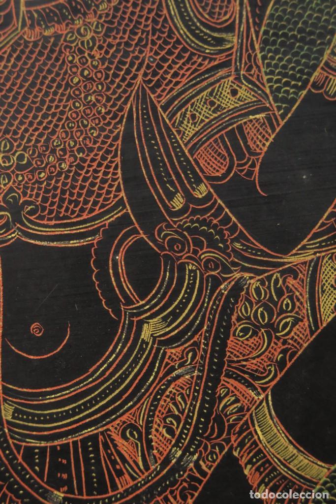 Antig&uuml;edades: PANEL DIOSA LACADO. INDIA. CA 1900 - Foto 36
