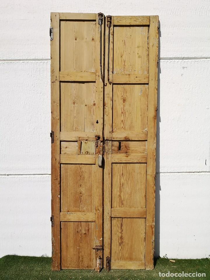 Antig&uuml;edades: Puerta antigua de interior de doble hoja - Foto 4