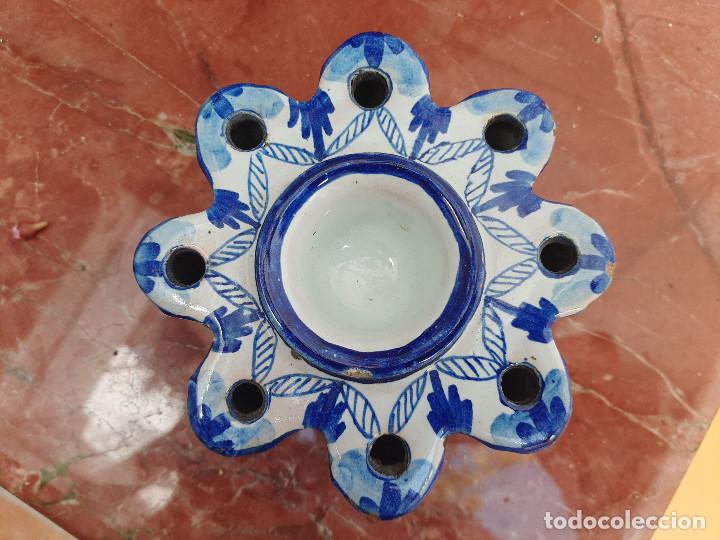 Antig&uuml;edades: ANTIGUO TINTERO DE MANISES LOBULADO OCTOGONAL - Foto 2