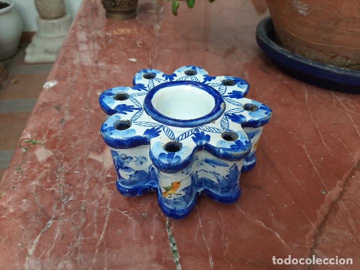 Antig&uuml;edades: ANTIGUO TINTERO DE MANISES LOBULADO OCTOGONAL - Foto 5