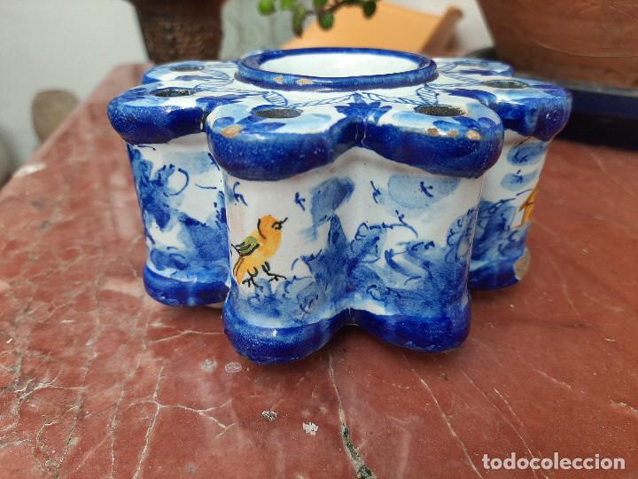 Antig&uuml;edades: ANTIGUO TINTERO DE MANISES LOBULADO OCTOGONAL - Foto 6