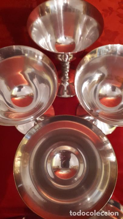 Antig&uuml;edades: 6 copas de metal plateado. - Foto 6