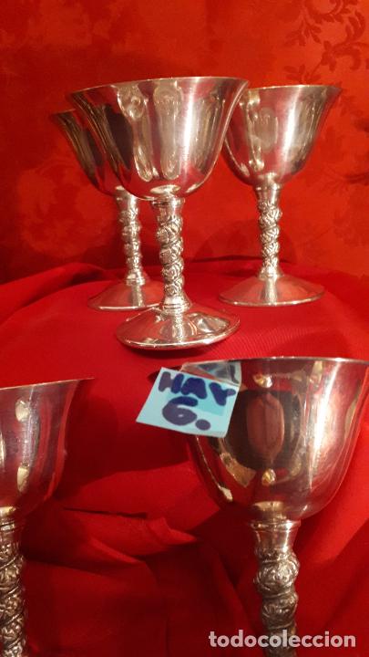 Antig&uuml;edades: 6 copas de metal plateado. - Foto 11
