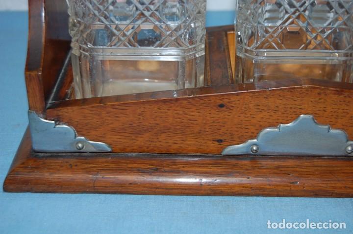 Antig&uuml;edades: CAJA LICORERO INGLES EN MADERA DE ROBLE - Foto 2