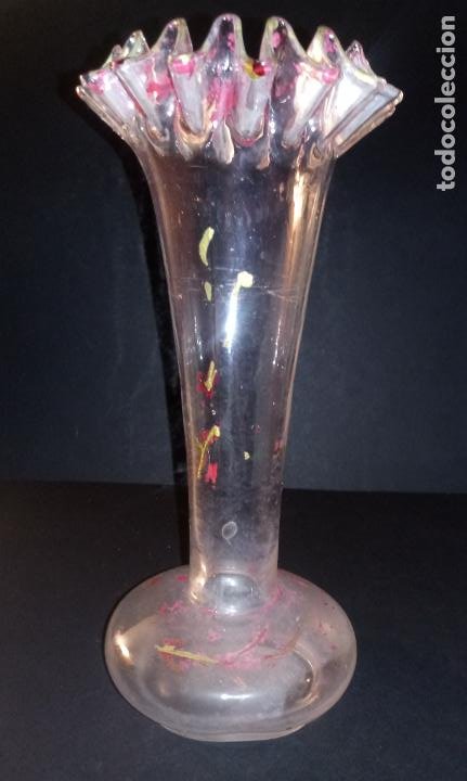 jarrón florero cristal tallado a mano motivos f - Compra venta en  todocoleccion