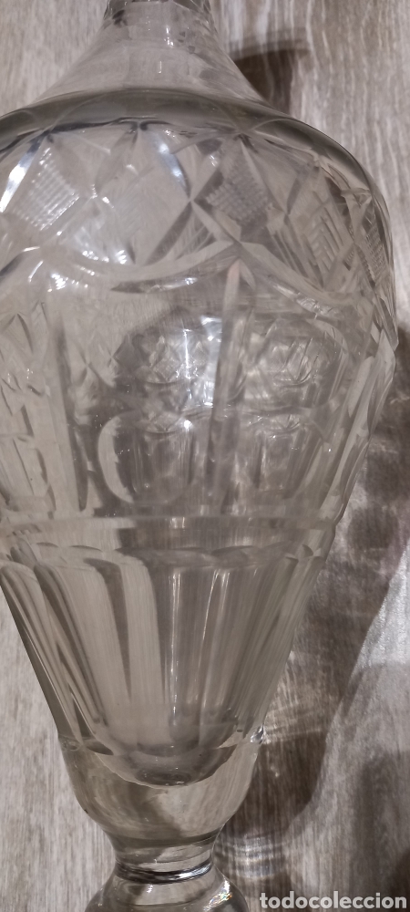 Antig&uuml;edades: Antigua botella de cristal tallada - Foto 2