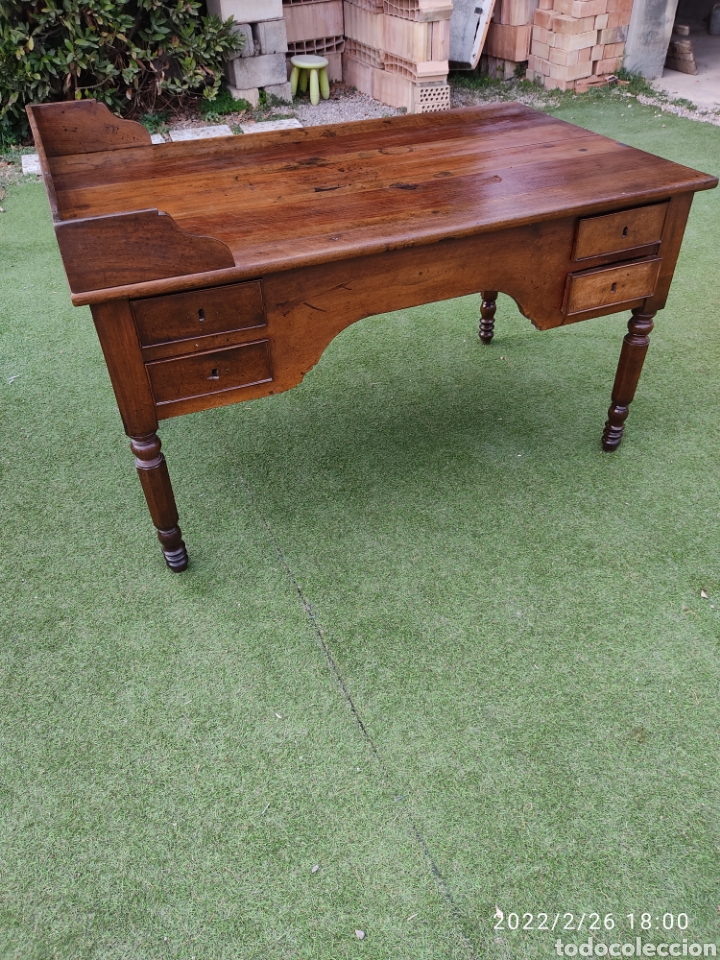 Antig&uuml;edades: Mesa escritorio antigua - Foto 2