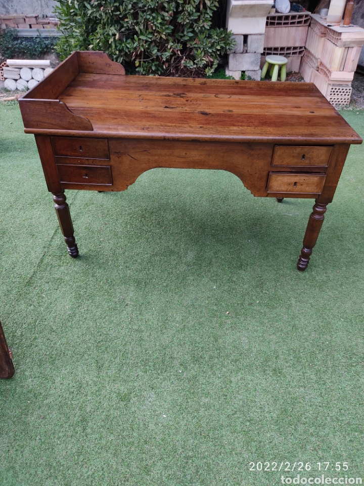 Antig&uuml;edades: Mesa escritorio antigua - Foto 4