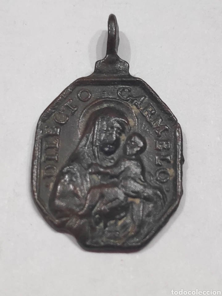 Antig&uuml;edades: Medalla de Nuestra Se&ntilde;ora Carmelo y San Crist&oacute;bal - Foto 1