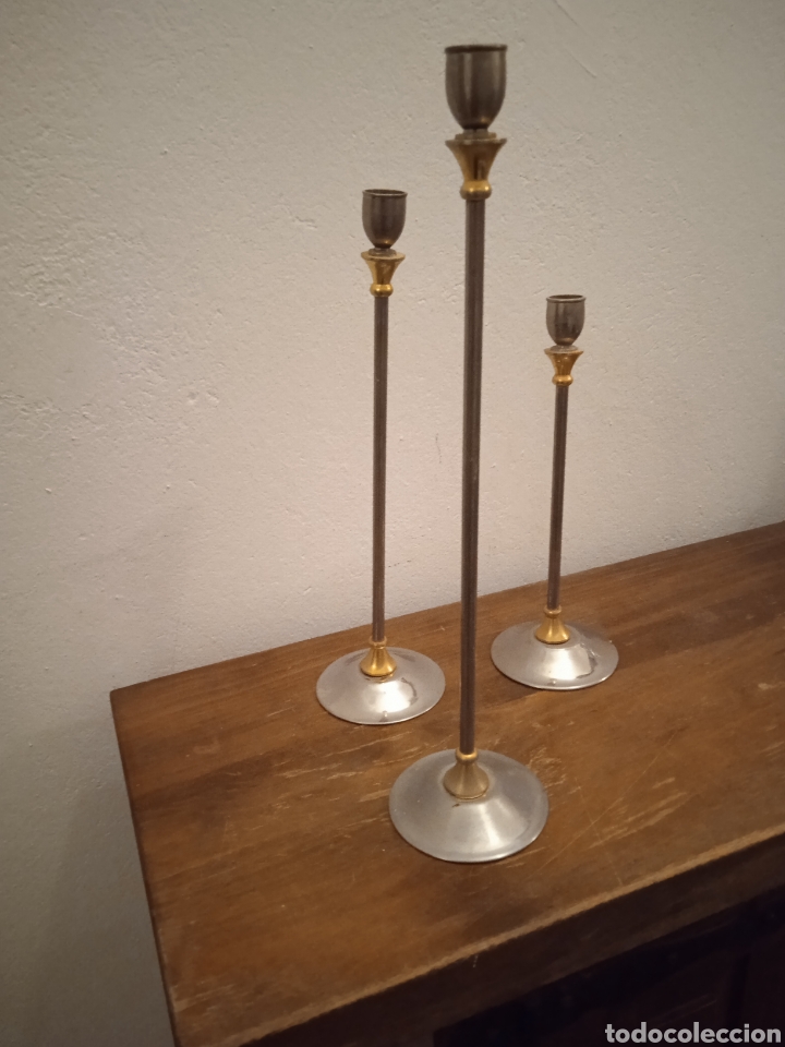 Antig&uuml;edades: 3 candelabros - Foto 2
