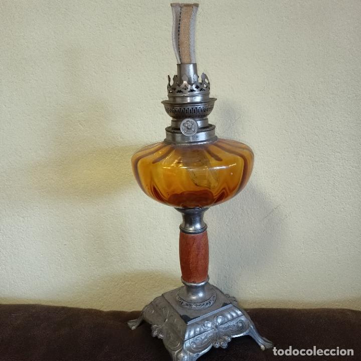 Antig&uuml;edades: Gran quinqu&eacute; cristal naranja - Foto 2