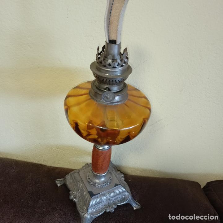 Antig&uuml;edades: Gran quinqu&eacute; cristal naranja - Foto 4