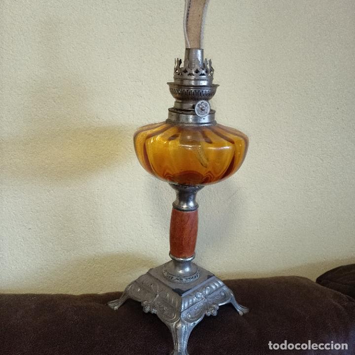 Antig&uuml;edades: Gran quinqu&eacute; cristal naranja - Foto 1