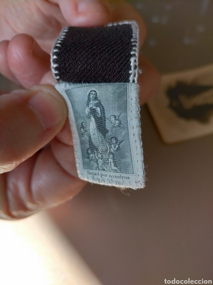 Antig&uuml;edades: ESCAPULARIO CON 5 SANTOS J2 - Foto 2